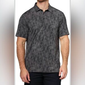 adidas Mens Ultimate365 Textured Print Polo Shirt Size Large NWT BLACK/Grey